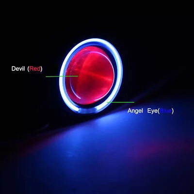 Hi/Low Beam LED Projector Headlight For Motorcycle Angel Red Devil Light New • $43.99