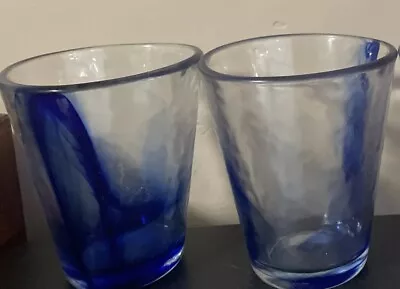 2 Bormioli Rocco Cobalt Blue Splash  4.5” Glasses • $18