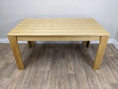 DINING TABLE Oak Wood Veneer Solid Tabletop Detachable Legs Seats 8 People • £49