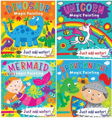 Children's Magic Painting Colouring Book Books Create Water Art Unicorn Dinosaur • £2.49