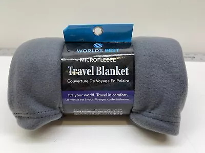 World's Best Cozy-Soft Microfleece Travel Blanket 50 X 60 Inch Charcoal • $11.04