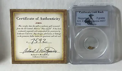 1857 SS Central America California Gold Rush .5 Grams Pinch PCGS Holder • $149.99