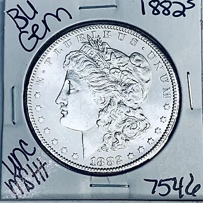1882 S Bu Gem Morgan Silver Dollar Unc Ms+++ U.s. Mint Rare Coin 7546 • $36.50
