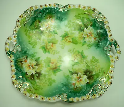 RS Prussia S&T RS Germany Two Handled Square Bowl Platter Antique Porcelain • $39.99