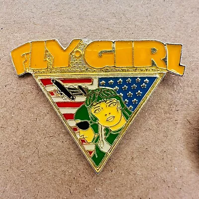 Fly Girl USA WW2 Pilot Enamel Lapel Hat Pin Plane Aviation AV • $14.99