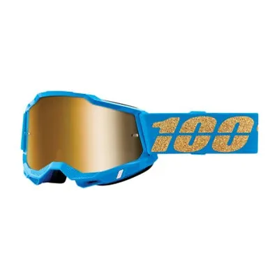 100% Accuri 2 Waterloo Blue Off-Road MX Adult Goggle W/ Gold Lens 50221-253-16 • $29.99