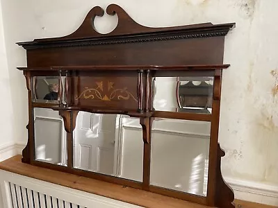 £99 • Buy Large Antique Mahogany Overmantle Mirror