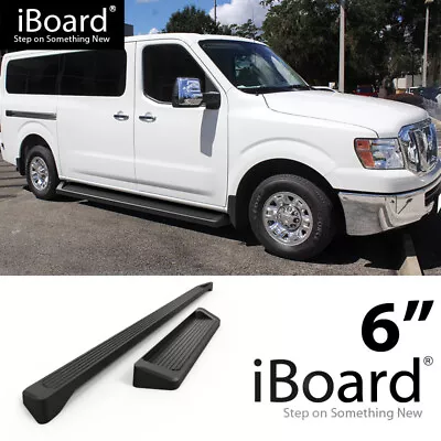 IBoard Running Boards 6in Black Fit 12-21 Nissan NV 1500 2500 Full Size Van • $325