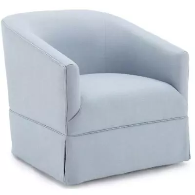 Elm Sky Blue Woven Polyester Fabric Skirted 360-degree Swivel Accent Chair • $338.35