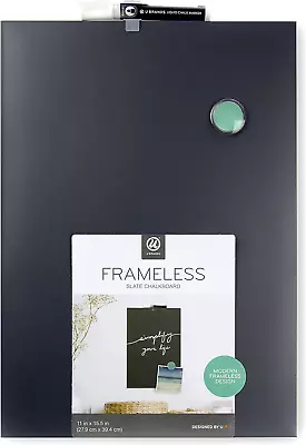 Magnetic Chalkboard 11 X 15.5 Inches Frameless Marker And Magnets Included • $21.46