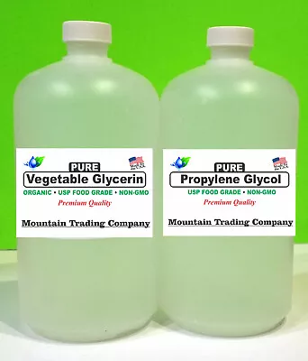 2 Quart Non-gmo Vegetable Glycerin + Propylene Glycol Usp Food Grade Pg Vg • $124.95