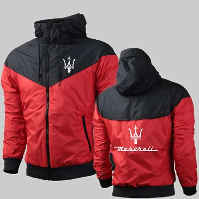 Maserati Zippered Logo Jacket Hoodie Red / Black Racing Jacket • $95