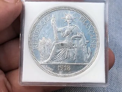 France Indochine Coins 1 Piastre Silver 1913 Original Vintage Rare_LDP Shop. • $250