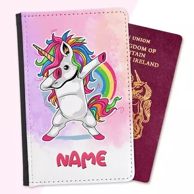 £12.99 • Buy Personalised UNICORN Dab Passport Cover Holder Kids Girls Holiday Travel Gift