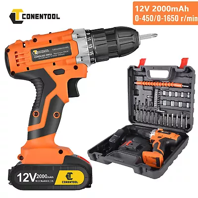 12V Cordless Drill Driver Kits Srewdriver With Li-ion Battery And Quick Charger • £21.99