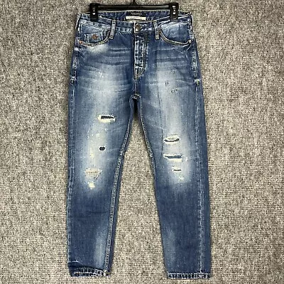 Maison Scotch Jeans Womens 27 Naoyo Boyfriend Stretch Denim Button-Fly Ripped • $22.85
