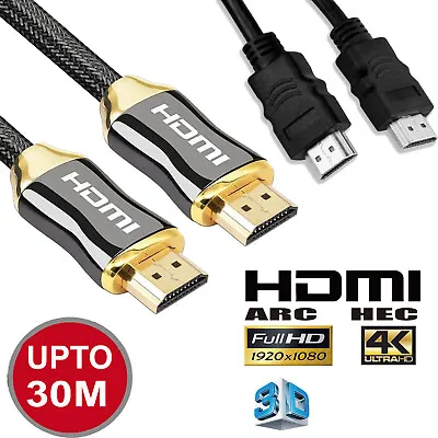 Premium 4k Hdmi Cable Gold Plated 2.0 High Speed Cord Braided Lead 1080p 3d Hdtv • $17.99