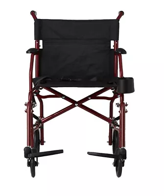 Medline Ultralight Transport Chair 300lb Red 1Ct NIB • $154.99