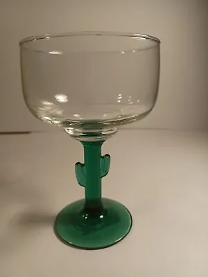 Vintage Cactus Non Fermented Margarita Wine Glass With Green Hand Blown For Gift • $12.85