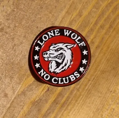 £1.99 • Buy Lone Wolf Motorcycle Biker Pin Badge No Clubs Motorbike Hells Angel Outlaw 