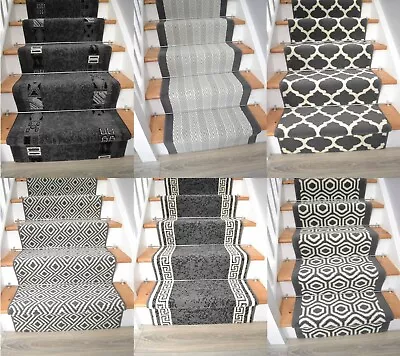 £17.50 • Buy Stair Runner Rugs Very Long Dk Grey Rug For Steps Stairways Stairs ANY Length  