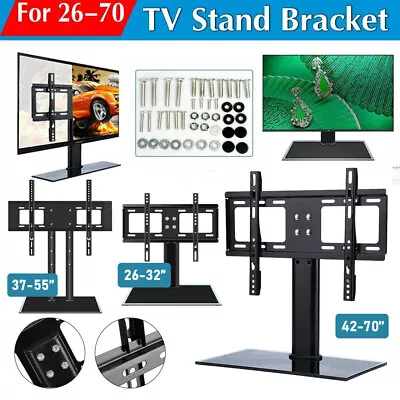 Table Top Pedestal TV Bracket Stand For 26  32 37 40 42 47 50 55 70'' LCD LED UK • £16.99