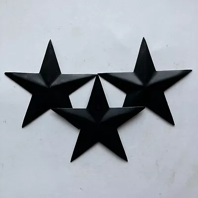 Set Of 3 ~ Black Barn Star Stars 3  PRIMITIVE FARM HOUSE COUNTRY CRAFT SUPPLY • $10.95