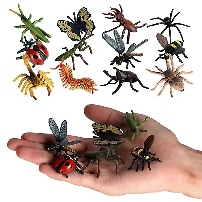 £7.63 • Buy 12pcs Plastic Insect Model Figures Toys Bugs Scorpion Bee Jungle Decor