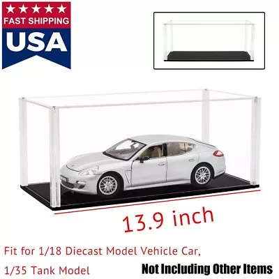 US 13.3 L Acrylic Display Case Self-Install Dustproof For 1/18 Model Vehicle Car • $0.99