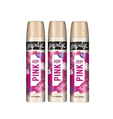 Impulse VERY PINK Body Spray 75ml X 3 • £9.99