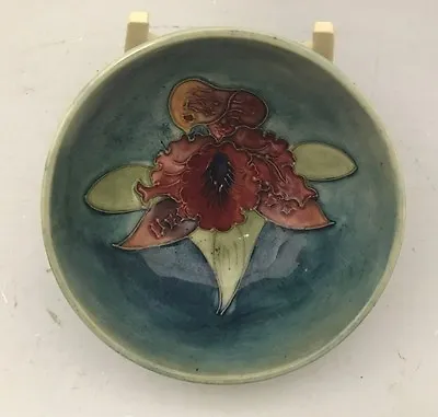 Moorcroft Pottery IRIS / Orchid Green Footed Bowl - 4.25in. • $47
