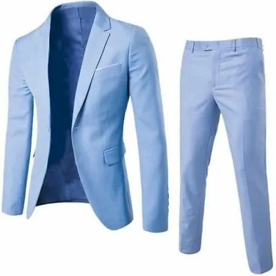 Mens Jacket Business Slim Suit Party Vest & Pants Wedding Blazer 2Pcs / Set • $46.05