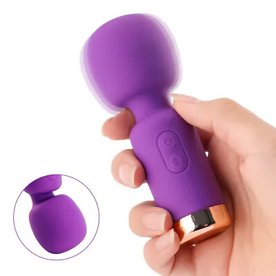 Mini 10 Frequency Vibrating Wand Full Body Massager USB Rechargeable Waterproof • £8.99