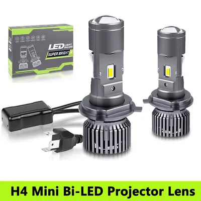 2X H4 9003 Mini Bi-LED Projector Lens 100W 50000LM Hi/Lo Headlight Retrofit Kit • $32.28