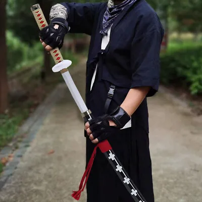 One Piece Roronoa Zoro Cosplay Wooden Swords Katana Replica Prop Role Play 102cm • £20.95