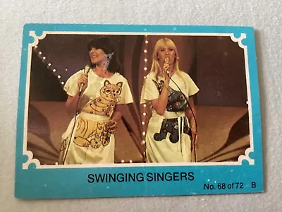 1976 SCANLENS ABBA TRADING CARD No.68 COLOUR BACK GLUE ON THE BACK OF THE CARD • $7