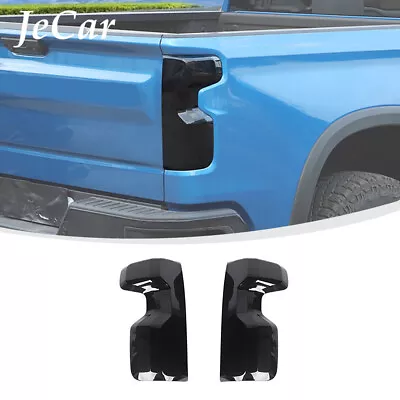 Smoked Black Rear Taillight Lamp Guards Cover Trim For Chevrolet Silverado 2022+ • $138.59