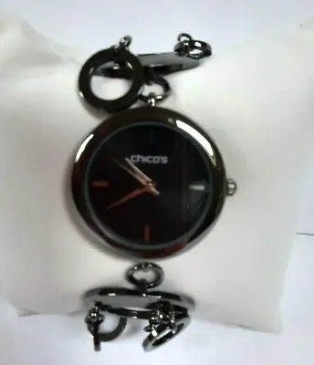 Chico's Ladies CH-278 0Black Chrome Toggle Bracelet Watch New Battery Pre-owned  • $24.99