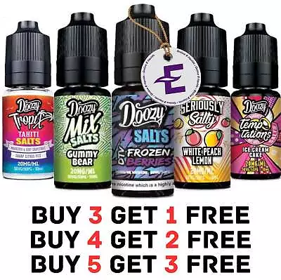 Doozy Nic Salts E Liquid 10ml Shot VG50/50PG Seriously Ecig Juice 5/10/20mg VAPE • £3.49