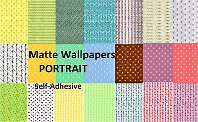 Dolls House Wallpaper Self Adhesive 1/12th Scale Matte Photo Paper  (portrait)  • £3.49