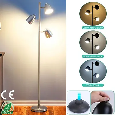 Modern 3 Head Floor Lamp Living Room Standing LED Reading Spot Light Multi Arm • $64.19