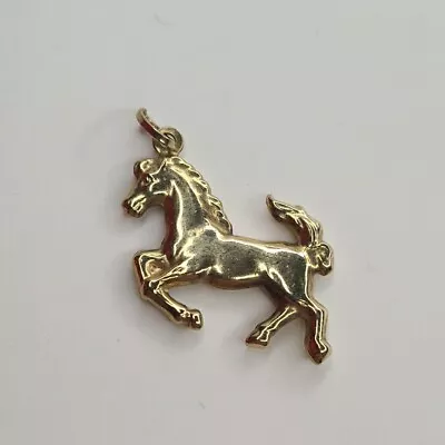 9ct Gold 0.93g Horse Rearing Prancing Charm Pendant 375 9k X63A • £44.99