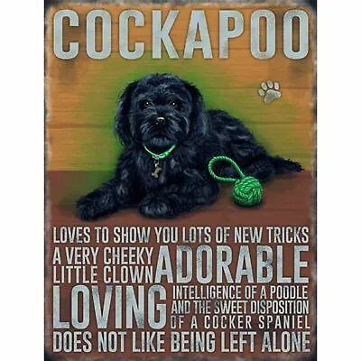 Cockapoo Dog Personality Metal Wall Sign  • £5