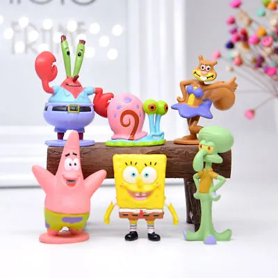 £6.99 • Buy 6PCS SpongeBob SquarePant Patrick Star Statue Figure Toy Model Kids Xmas Gift UK