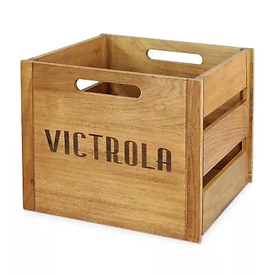 Victrola Wooden Crate - Table Top Album Holder And Organizer For All Records... • $25.13