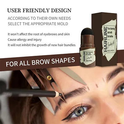 £6.18 • Buy Waterproof One Step Eyebrow Stamp Kit Pencil Powder Eyebrow Stencil Brush Makeup