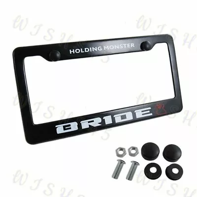 Black ABS License Plate Frame With Cap For JDM BRIDE Racing X1 2 • $20.90