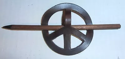 Vintage Genuine Leather Peace Sign Hair Barrette (3 Styles To Choose From) • $9.99