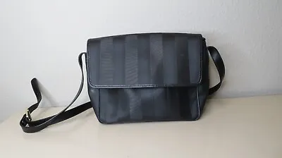 Vintage Fendi Striped Black Crossbody Shoulder Bag (Authentic) • $98.99