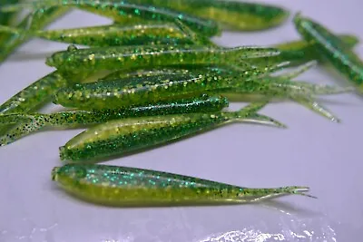 Jasons Crappie Minnows 2 1/4  30 Pack  Grub Crappie Lures Jigs        Lemon Lime • $8.25